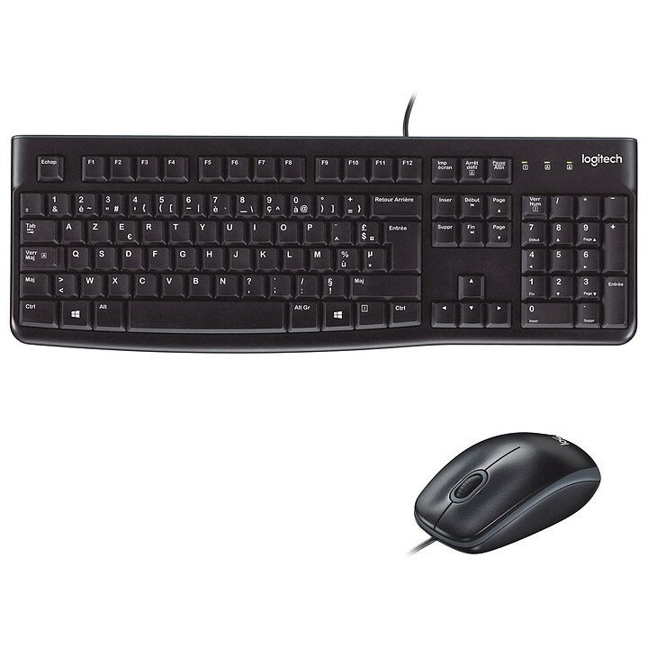 Pack 2en1 (Clavier/Souris) Logitech Desktop MK120 (Noir)